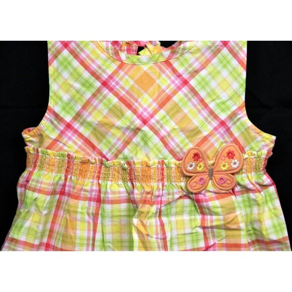NEW VTG 2007 Gymboree Social Butterfly sz 9 Plaid Blouse Tank Shirt Shired Smock - Picture 3 of 7